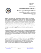 Statement by the Delegation of the United States of America in response to the updates on the situation in eastern Ukraine