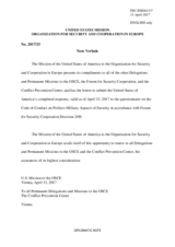 Response by the Delegation of the United States to the Questionnaire on the Code of Conduct on Politico-Military Aspects of Security