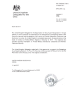 Response by the Delegation of the United Kingdom to the Questionnaire on the Code of Conduct on Politico-Military Aspects of Security Response by the Delegation of the United Kingdom to the Questionnaire on the Code of Conduct on Politico-Military Aspects of Security
