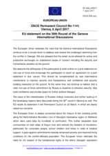 Statement by the Maltese EU Presidency on the 39th round of the Geneva International Discussions, held on 28 and 29 March 2017