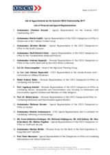 List of appointments by the Austrian OSCE Chairmanship 2017