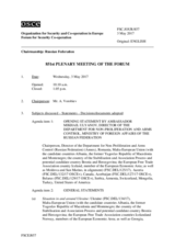 Journal of the 851st Plenary Meeting of the Forum for Security Co-operation