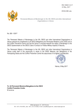 Response by the Delegation of Montenegro to the Questionnaire on the Code of Conduct on Politico-Military Aspects of Security Response by the Delegation of Montenegro to the Questionnaire on the Code of Conduct on Politico-Military Aspects of Security