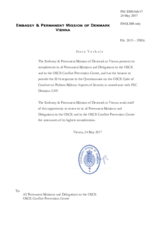 Response by the Delegation of Denmark to the Questionnaire on the Code of Conduct on Politico-Military Aspects of Security Response by the Delegation of Denmark to the Questionnaire on the Code of Conduct on Politico-Military Aspects of Security