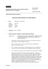 Journal of the 853rd Plenary Meeting of the Forum for Security Co-operation