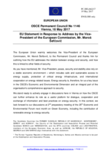 Statement by the Maltese EU Presidency in response to the address by the Vice-President of the European Commission, Mr. Maroš Šefčovič