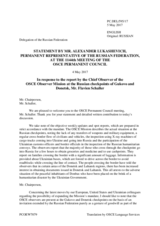 Statement by the Delegation of the Russian Delegation in response to the report by the Chief Observer of the OSCE Observer Mission at two Russian Checkpoints on the Russian-Ukrainian Border, Colonel Flavien Schaller