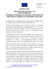 Statement by the Maltese EU Presidency in response to the report by the Head of the OSCE Office in Tajikistan, Ambassador Tuula Yrjölä