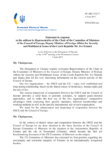 Statement by the Delegation of Ukraine in response to the address by a Representative of the Chair of the Committee of Ministers of the Council of Europe, Deputy Minister of Foreign Affairs of the Czech Republic, Mr. Ivo Šrámek