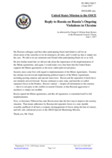Statement by the Delegation of the United States of America in response to the statement by the Delegation of the Russian Federation on the situation in Ukraine and the need to implement the Minsk agreements