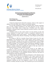 Statement by the Delegation of Ukraine in response to the presentations by Mr. G. Mashkov, Mr. T. Taylor and by Mr. V. Mantels