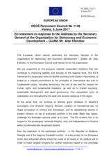 Statement by the Maltese EU Presidency in response to the address by the Secretary General of the Organization for Democracy and Economic Development – GUAM, Mr. Altai Efendiev