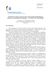 Statement by the Delegation of the Ukraine in response to the address by the Secretary General of the Organization for Democracy and Economic Development – GUAM, Mr. Altai Efendiev