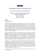 Remarks by OSCE Secretary General Lamberto Zannier Remarks by OSCE Secretary General Lamberto Zannier