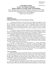 Welcoming Remarks by Mr. Roman Vassilenko, Deputy Minister of Foreign Affairs