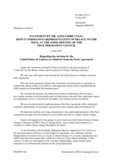 Statement by the Delegation of France on the withdrawal of the United States of America from the Paris Agreement on Climate Change