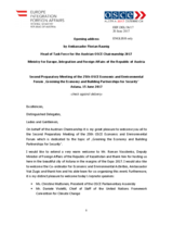 Opening address by Amb. Florian Raunig, Head of Task Force for the OSCE Chairmanship 2017, Ministry for Europe, Integration and Foreign Affairs