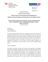 Closing Statement by Amb. Florian Raunig, Head of Task Force for the OSCE Chairmanship 2017, Ministry for Europe, Integration and Foreign Affairs