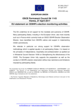 Statement by the Maltese EU Presidency on the election observation activities of the OSCE Office for Democratic Institutions and Human Rights