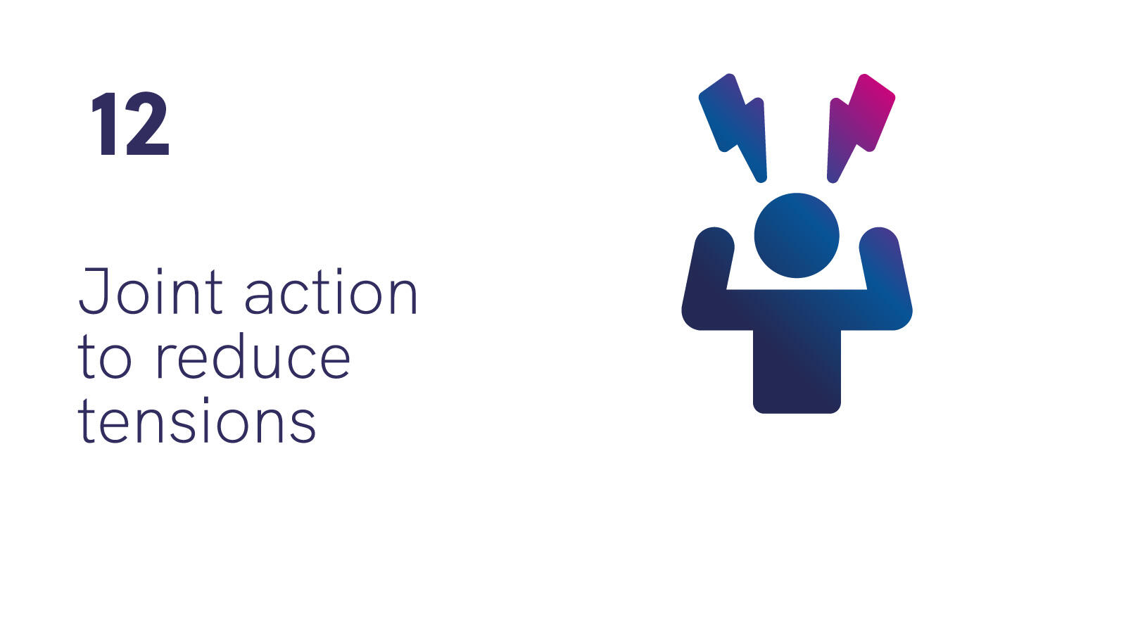 Number 12: Joint action to reduce tensions